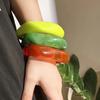 Acrylic Geometric Chunky Bangles Colorful Wristband Fashion Charm Bracelet  Jewelry Gifts