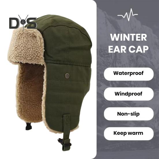 Unisex Winter Hat Thickened Fleece Lined Ear Protection Windoroof Buckle Fasten Heat Retention Outdoor Skiing Skating Snowboarding Lei Feng Hat
