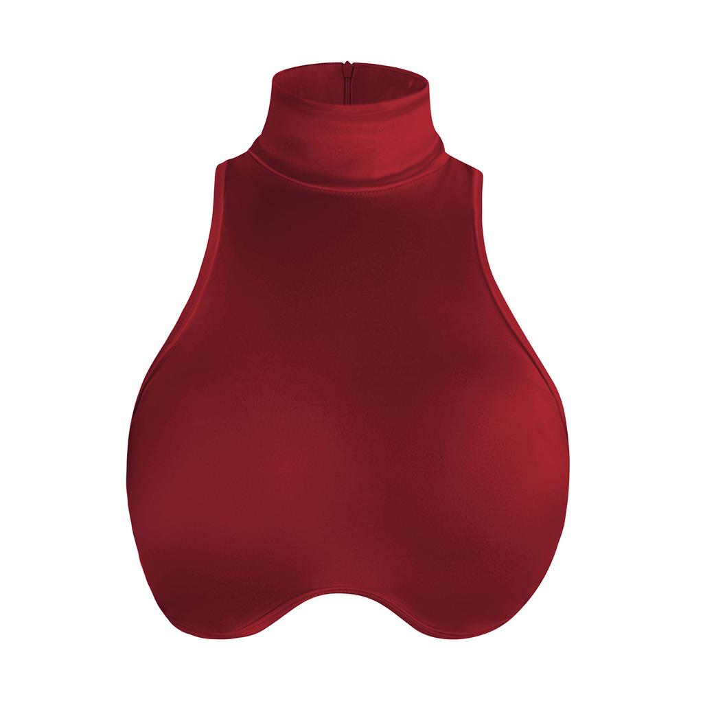European and American women's clothing pullover round neck sleeveless exposed navel short small vest women's summer outer wear inner design top