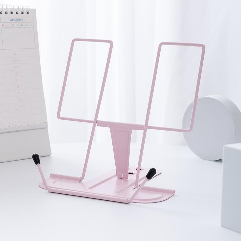 Multifunctional Portable Book Stand - Adjustable Reading Holder for Books, Tablets & Notebooks (Hands-Free Design) розовый