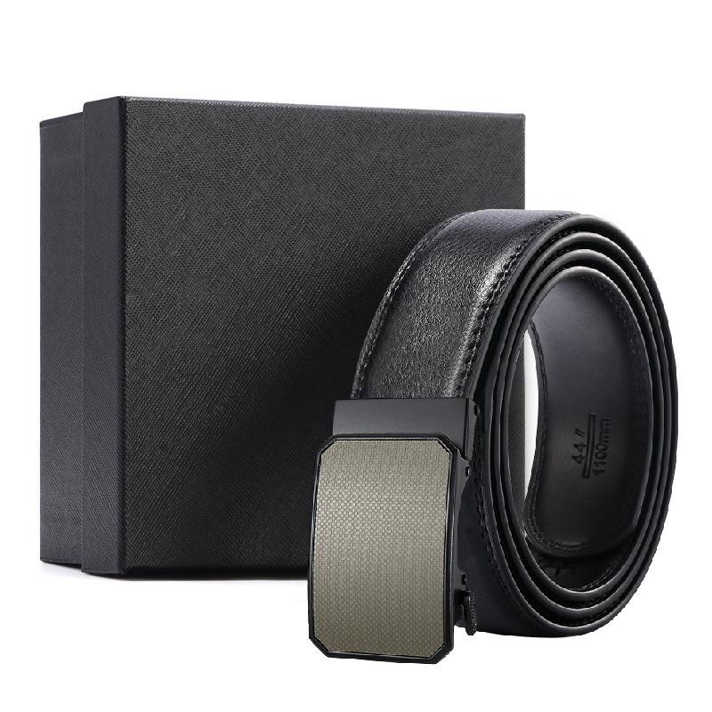 Belt Men'S Lychee Leather Automatic Buckle Men'S High-End Belt Business Gift Soft Cowhide Men'S Belt