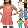 Amazon Ebay Independent Station 2023 Summer New Big Pendulum Lace Splicing Sleeveless Vest Top Cross-border Women's Clothing