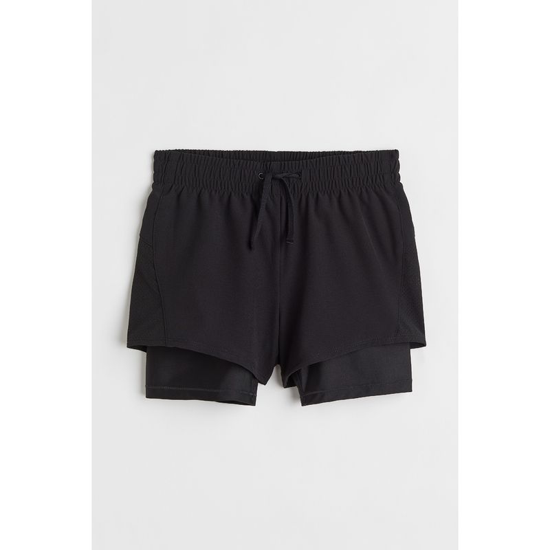 

[H & M Move Drymove™] Kids Sports Shorts Autumn Mesh Double Layer Jogger Pants 1038424 Black 110/50
