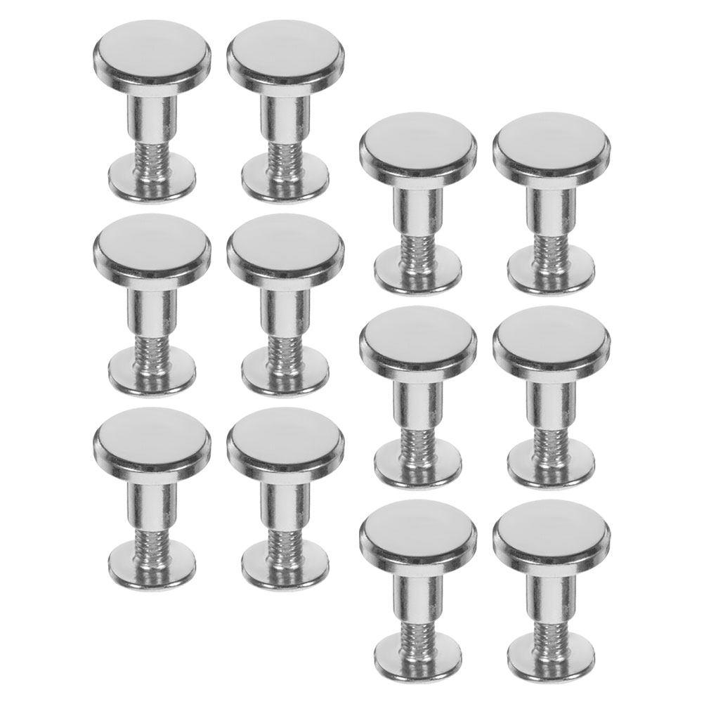 12Pcs Handcrafted Binding Screws for Handbag Journals Rivets DIY Bookbinding Repair Metal Studs Fasteners