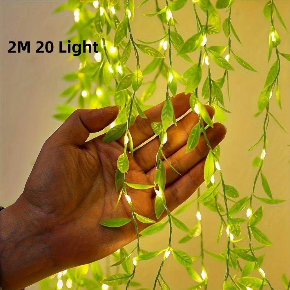Battery Box Artificial Flowers String Imitation Leaf String Light Wedding Party Decoration