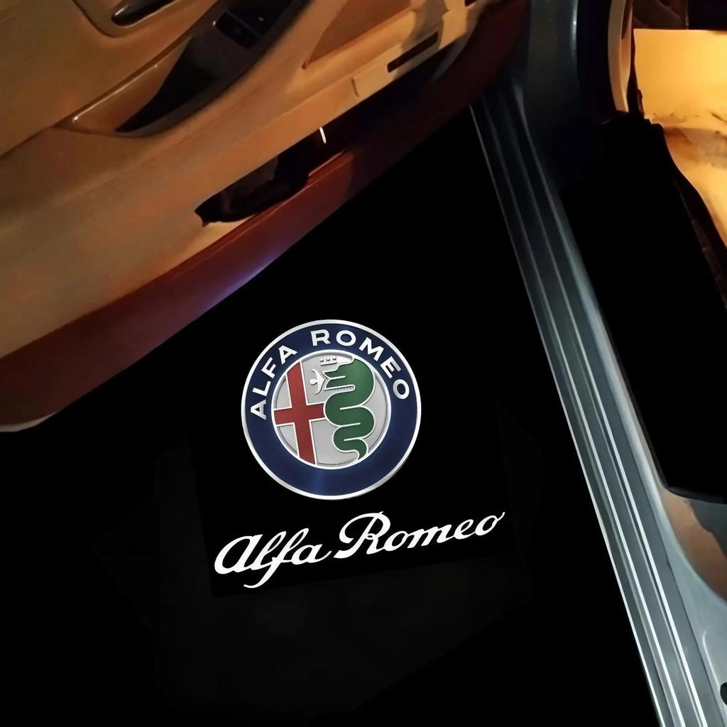 For Alfa Romeo Accessories 159 166 GT Giulia Giulietta Mito Stelvio Brera LED Car Door Logo Projector Welcome Light Car StylingHA8