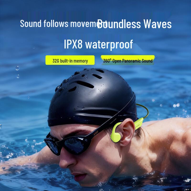 YuanShi IPX8 Waterproof Bone Conduction Sports Headphones with 32GB MP3