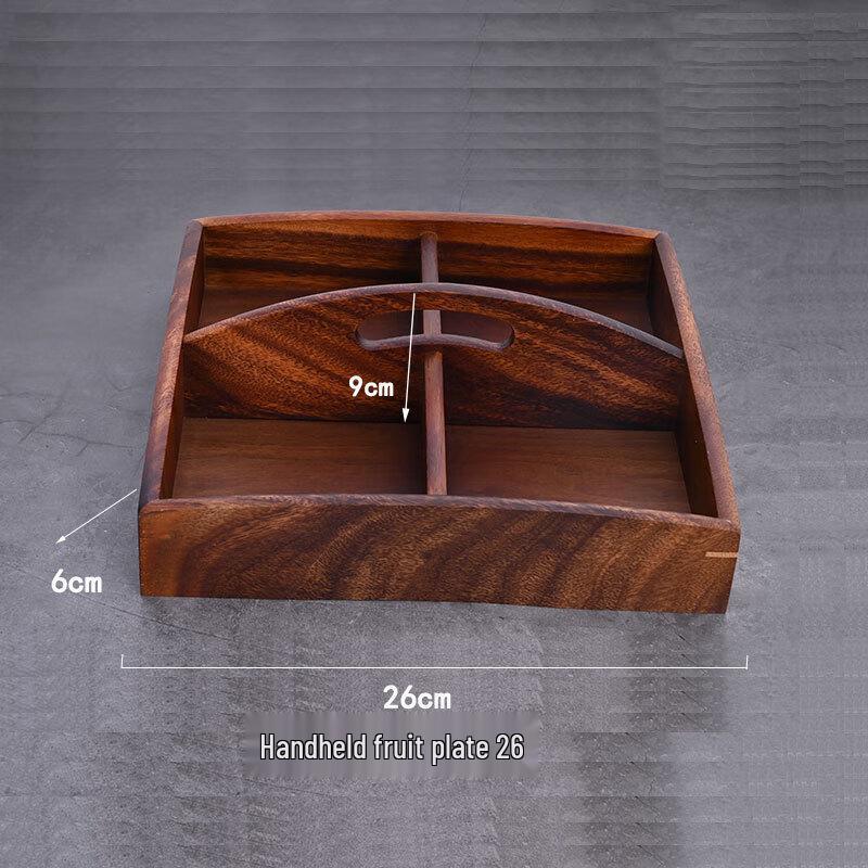 ZISIZ Round Partitioned Wood Serving Tray