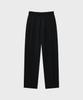 NOIRER Linen One-Pleat Wide Balloon Slacks (Black)