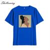 Shellsuning Summer Vintage Printed Cotton T Shirt Women Loose Short Sleeve Trend Tees Female Casual Streetwear All-match Basic Tops