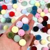 10Pcs/Lot 16mm Colorful Flocking Acrylic Beads Round Velvet Beads Loose Spacer Beads For Jewelry Making DIY Keychain Crafts