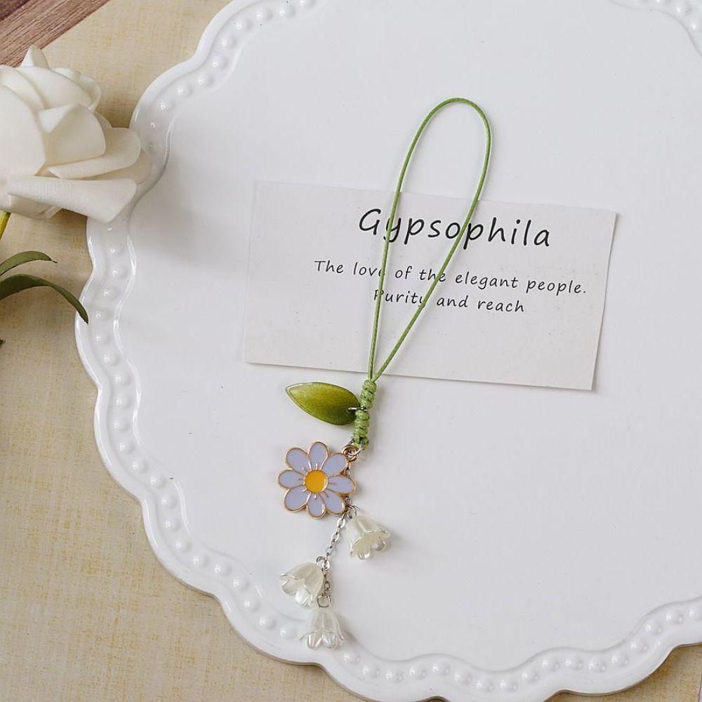 

Tulip Flower Tulip Flower Mobile Phone Straps Hand-Woven Phone Lanyard Bag Pendant C