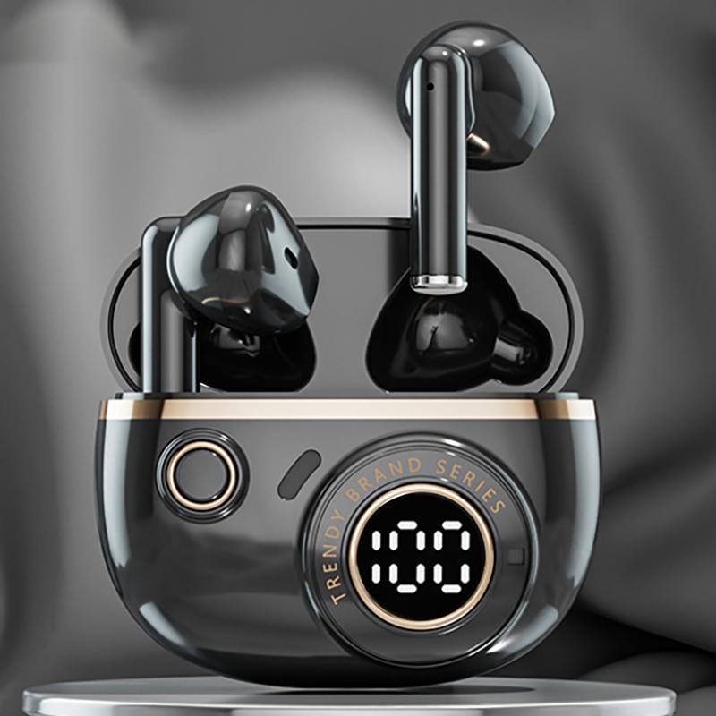 

Беспроводная Bluetooth-гарнитура Светодиодный дисплей Бинауральная Водонепроницаемая Наушник с шумоподавлением Спортивные Стереонаушники с шумоподавлением чёрный