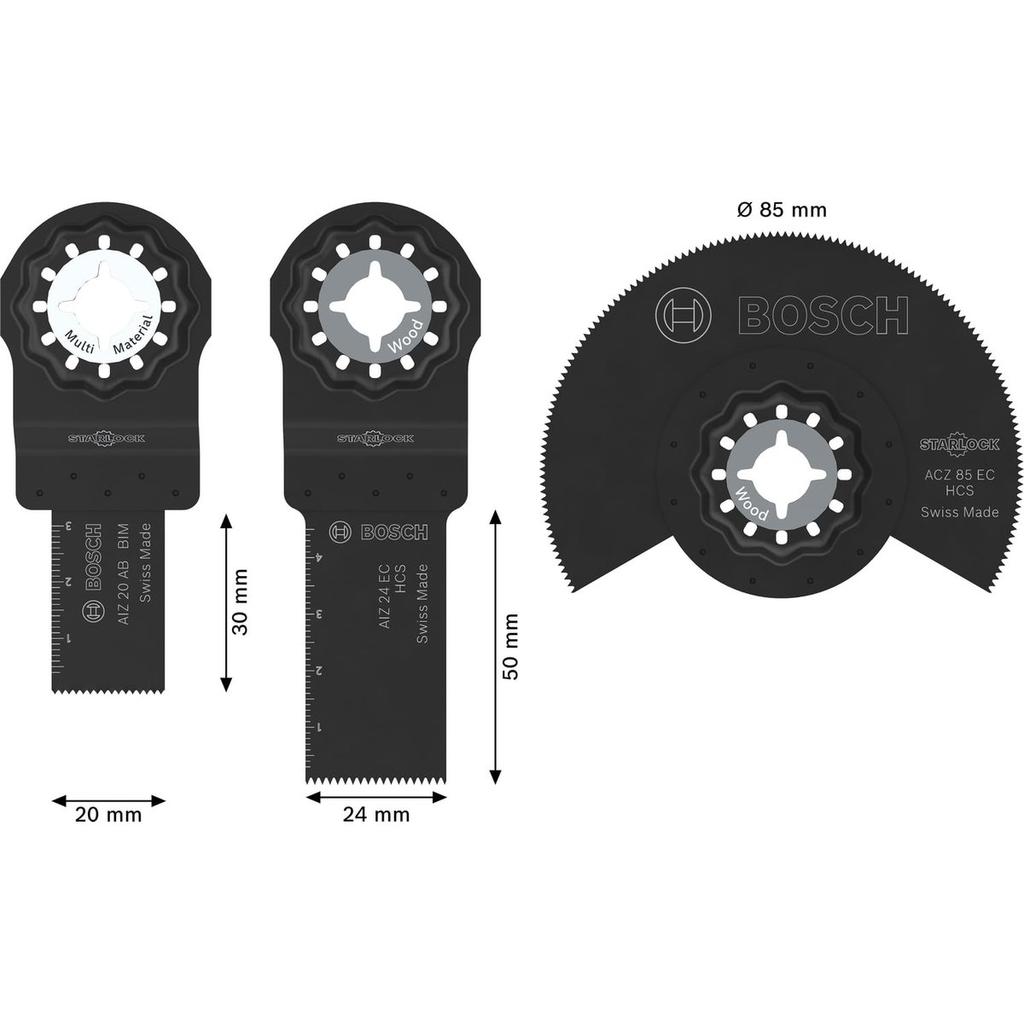 BOSCH Starlock Multi-Tool Blade Set for Wood and Metal 2608669333 Oscillating Saw Blades