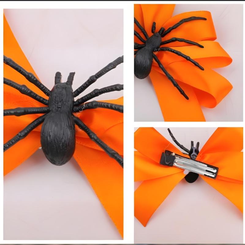 Spider Bow Hair Clip Personalized Side Clip Funny Fashionable Bow Hairpin Accessories For Halloween Party Festival
