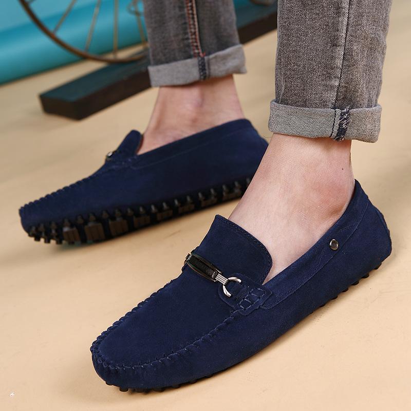 Large Size Live Broadcast Hot-selling Doudou Shoes Men's Leather Matte One-pedal Comfortable Soft-soled Lazy Shoes Trendy Men