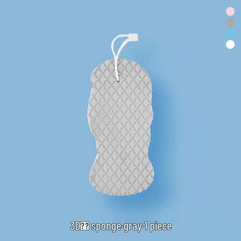 3D Baby Bath Sponge with Fish Scale Pattern - Gentle Painless Scrubber for Delicate Skin