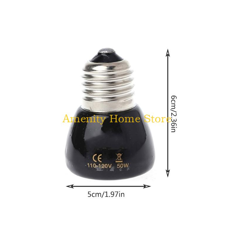 F26C Black Ceramic Heat Emitter Reptiles Heat Lamp Bulb No Light 25W/50W/75W/100W