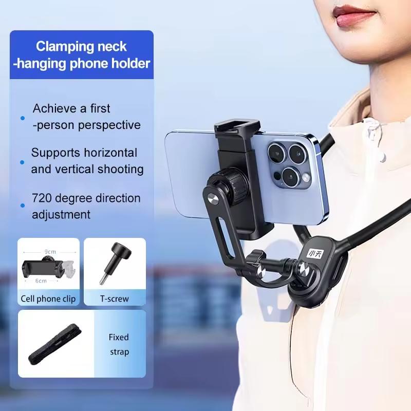 Mobile Phone Chest Mount Harness Strap Holder, Neck Mount Cell Phone Holder Anti-Shake Neck Holder Mount for Home & Travel Neck wear чёрный