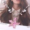 Imitation Pearl Pearls Necklace Bohemia Clavicle Chain Starfish Pendant Necklace  Girls