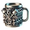 Hrnek na kávu s motivem motorů V8 Ručně vyrobený hrnek na kávu pro milovníky aut Vtipný 3D hrnek na čaj a horké nápoje s velkým objemem pro domov a kancelář