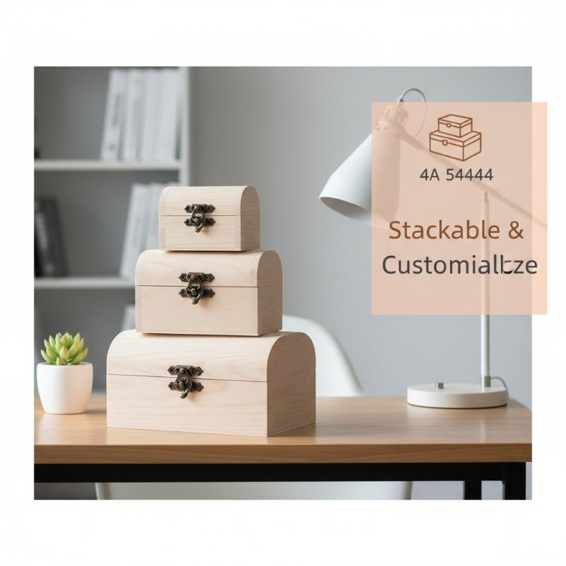 New 1/3Pcs Jewellery Keepsake Pine Plain Storage Wedding Wooden Arched Hinged Boxes Practical Decorate Wooden Box Trinket