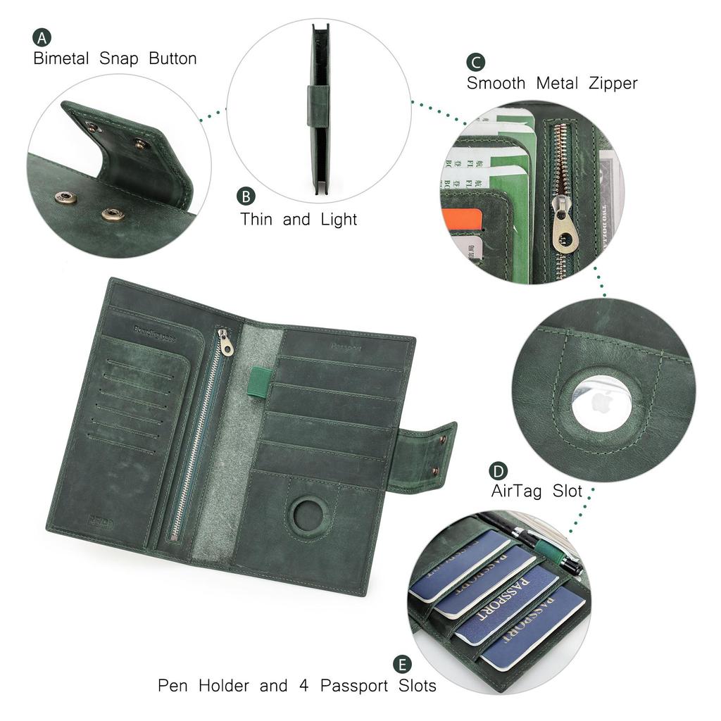 CONTACT'S Hakiki Deri Erkek Clutch Cüzdan Pasaport Tutucu Uzun Çanta Kredi Kartı Yuvası Taşınabilir Kart Çantası Seyahat Cüzdanları