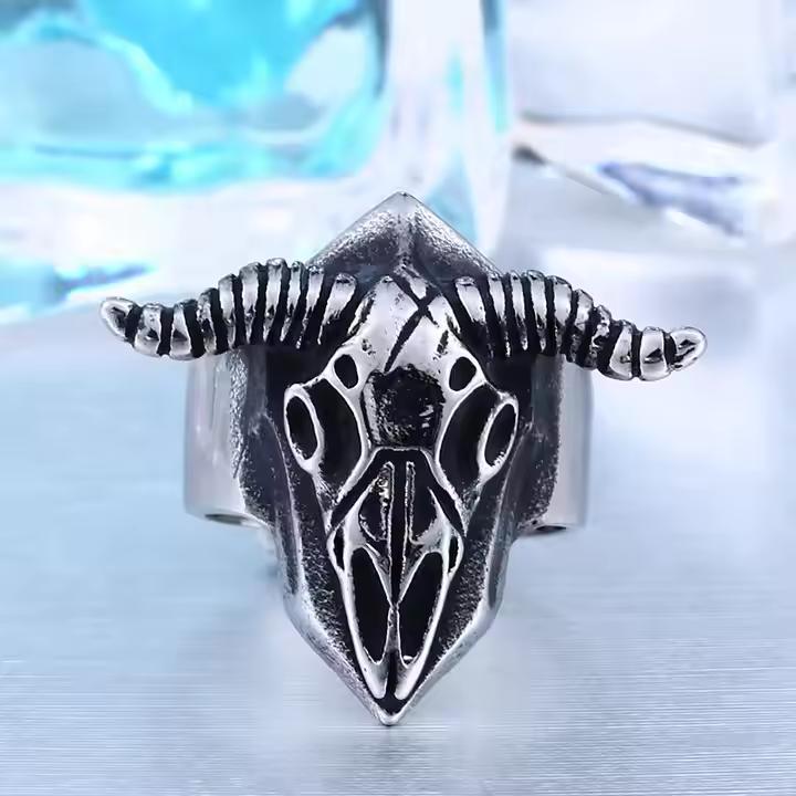

Beier New Store 316L Stainless Steel Five-pointed Star Guarding Men s Ring Viking Sheep Pop High Quality Jewelry LLBR8-182R 7