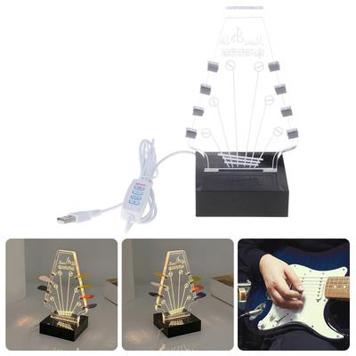 Leuchtendes Gitarrenplektrum-Ständer Acryl Elektrische Gitarre Plektrumhalter Gitarrenplektrum-Rack mit Basis zur Plektrumaufbewahrung & Präsentation