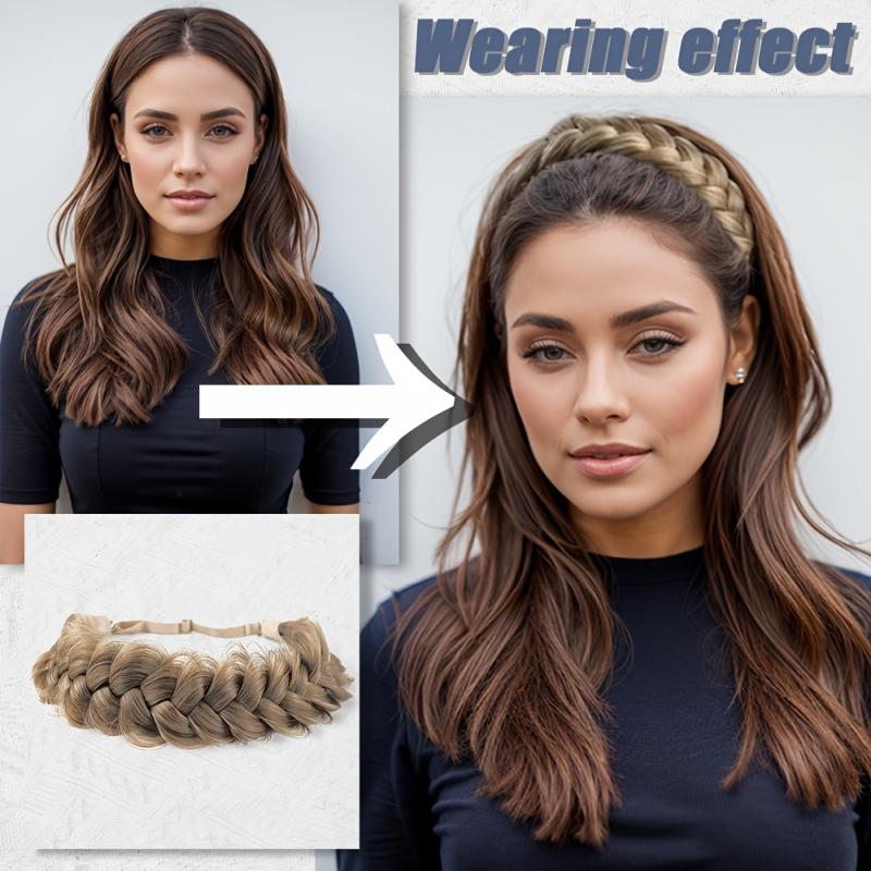 1 Pcs Synthetic Premium Adjustable Handmade Wig Braided Elastic Band Hair  Braiding Hair Headband Headwear For Women