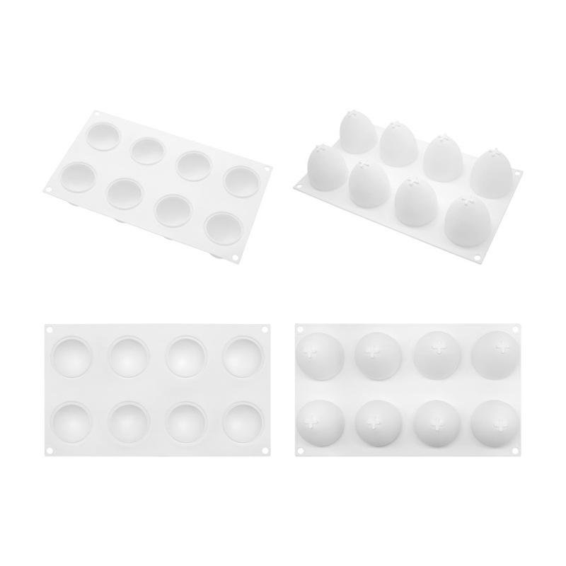 1 Pc 8 Egg Mousse Cake Mould Dessert Easter Egg Silicone Silicone Mould DIY Chocolate Baking Tool
