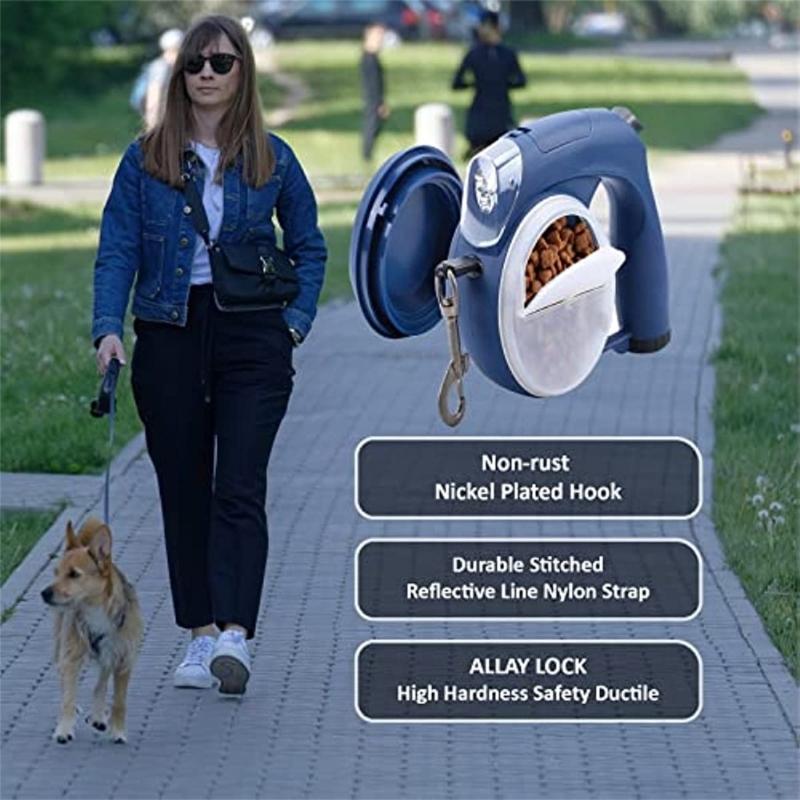 Retractable Dogs Leash 13 Feet Pet Walking Leash with Light, Bags Holder Water Cups for Small Breeds Dogs Soft Wholesale