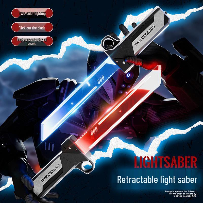

Glow-in-the-Dark Double-Bladed Light Saber for Kids – Cool 2-in-1 Flashing Laser Sword