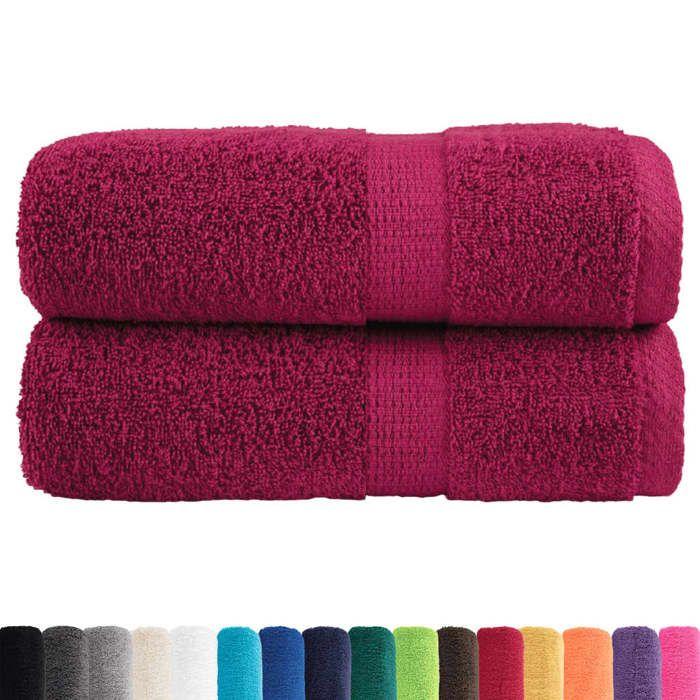 VidaXL Serviettes d'invité de Qualité Supérieure 2 pcs, Draps de Bain, Essuie-mains, Serviette de Visage Salle de Bain, 137206