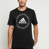 Adidas Contrast Color Brand Logo Print Round Neck Short Sleeve T-Shirt Men Tops Black ED7273
