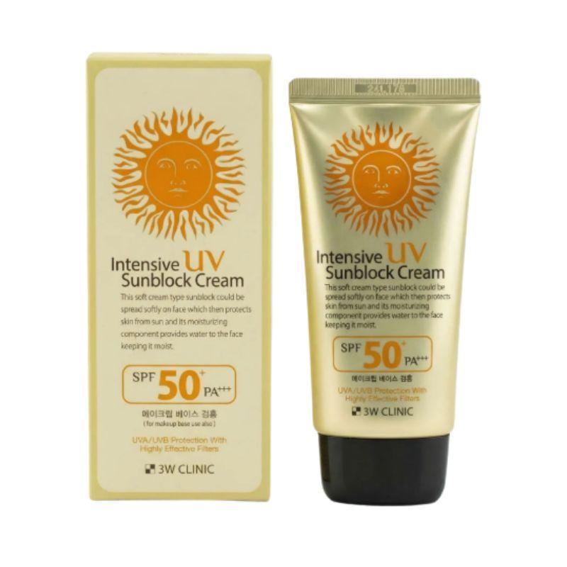 

3W Clinic Intensive UV Sunblock Cream SPF50+ PA+++ 70ml – Moisturizing Daily UV Protection Sunscreen