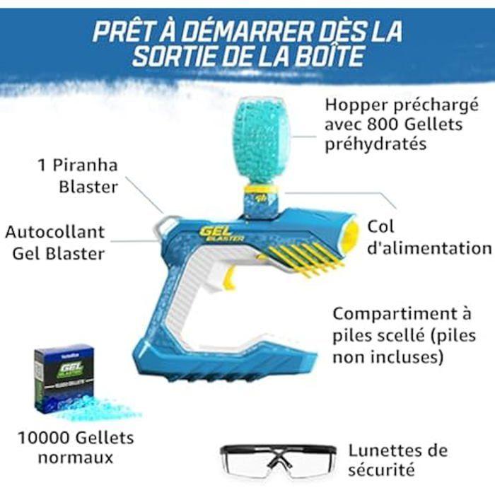 Gel Blaster - GEL BLASTER - Piranha - Résistant À L'eau - Portée De 100 Pieds - 10 000 Gellets Inclus