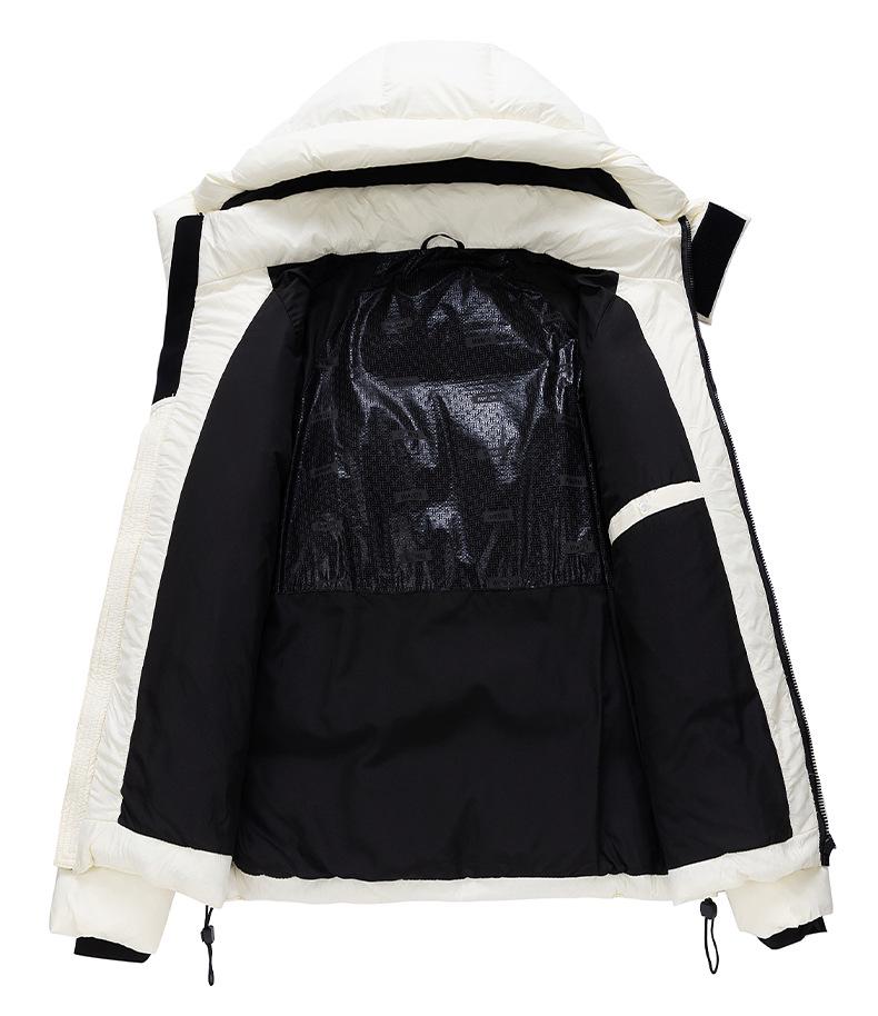 Men's Winter Thickened White Duck Down Jacket - Youth Warm Trendy Hooded Puffer Outerwear