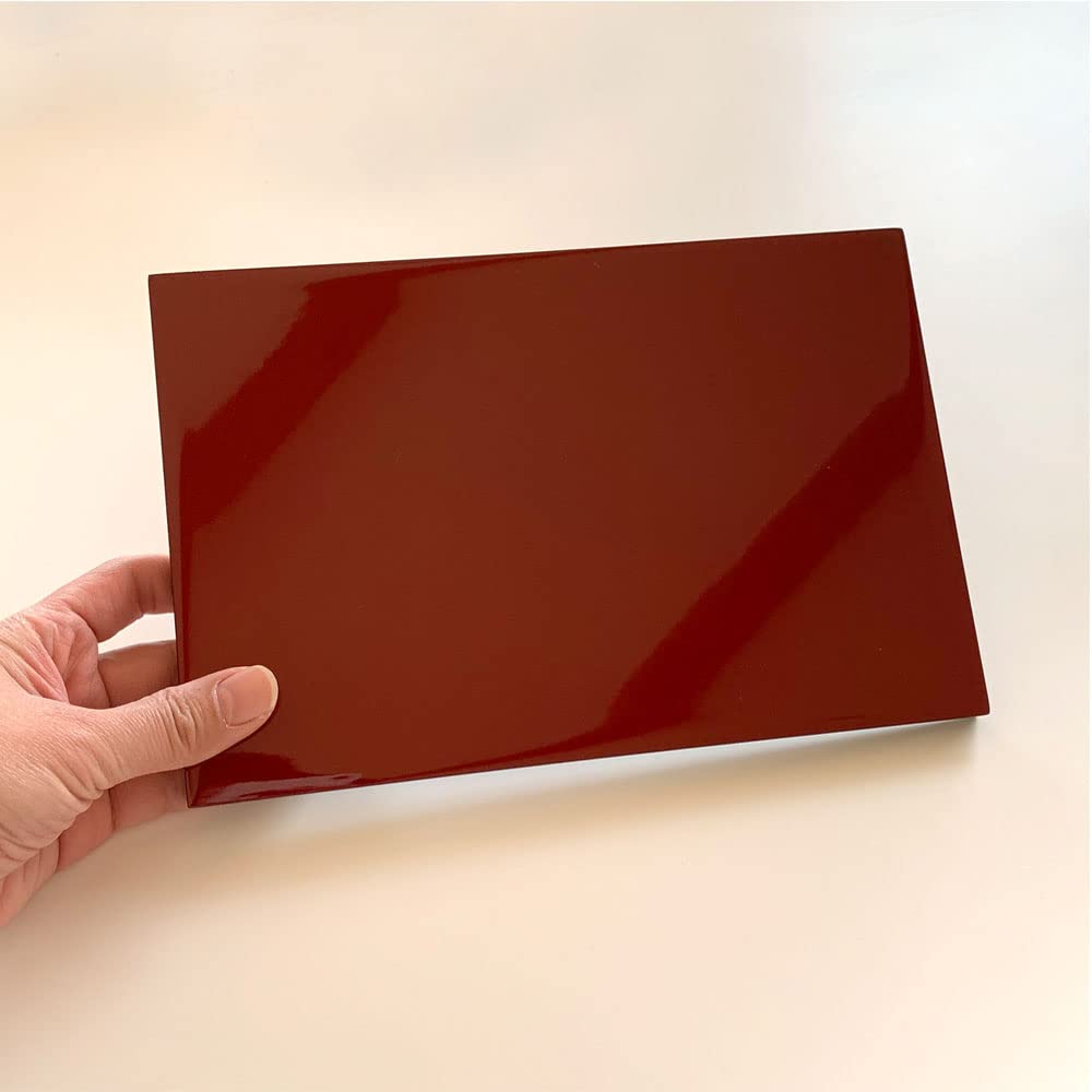 Yamaga Lacquerware Shop Flower Stand/Display Stand, Wooden Rectangular Board, Black and Vermilion Double-Sided Painting, Kishu Lacquerware, Made in Ja