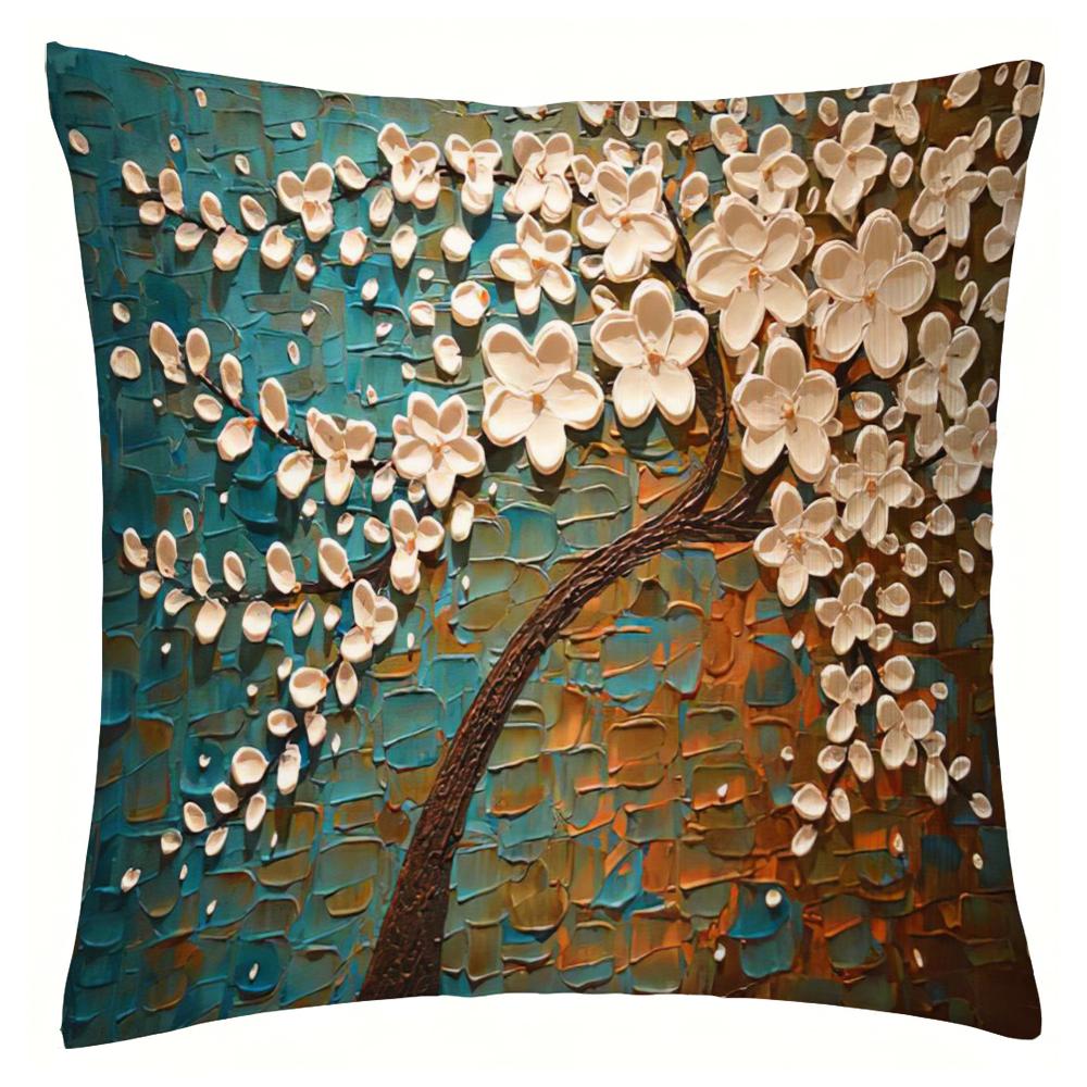Nordic Style Oil Painting 45*45cm Cushion Cover Polyester Sofa Throw Pillow Car Home Decoration Decorative Pillowcase