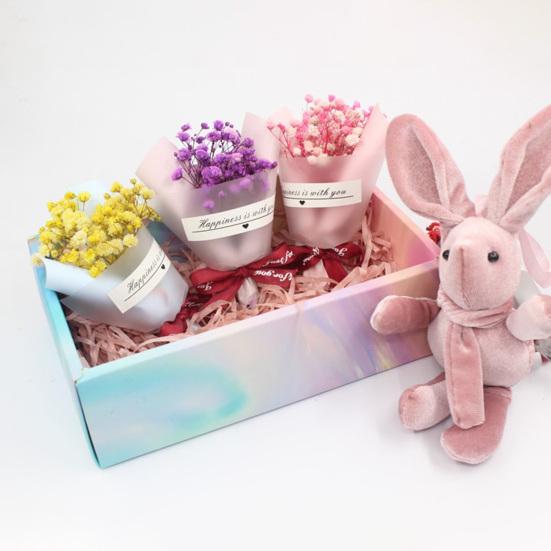 2 st Minitorkade Blomsterbuketter Konstgjorda Rosor Naturlig Brudslöja Blomsterbukett för Fotorekvisita DIY-Hantverk Hem Bröllopsfest Dekoration