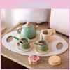 Colorful Wooden Ice Cream Shop Pretend Play Set For Kids With Realistic Tea Set Features