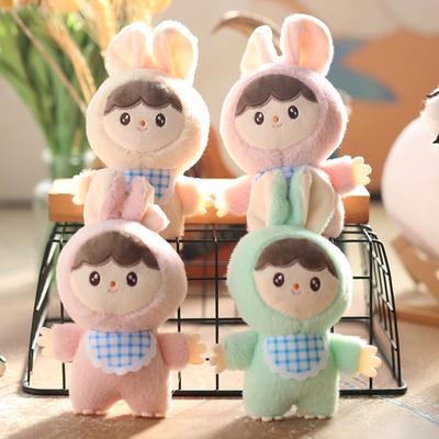 Avental Fofo Fofo Pingente de Coelho Brinquedo de Pelúcia Boneca Bolsa Pendurado Chaveiro Boneca de Pano Boneca Boneca