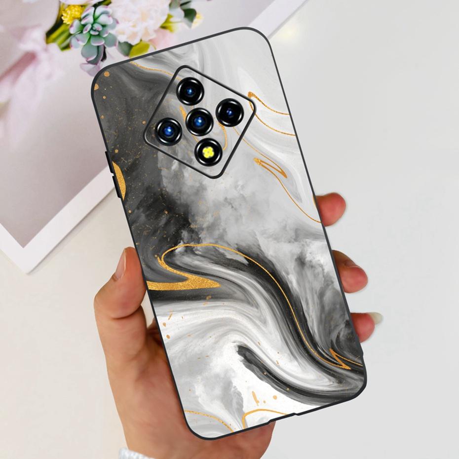 For Infinix Zero 8 8i X687 X687B Fashion Dragon Metal Style Painted Case For Infinix Zero8 Zero8i Black Silicon Soft Phone Cases