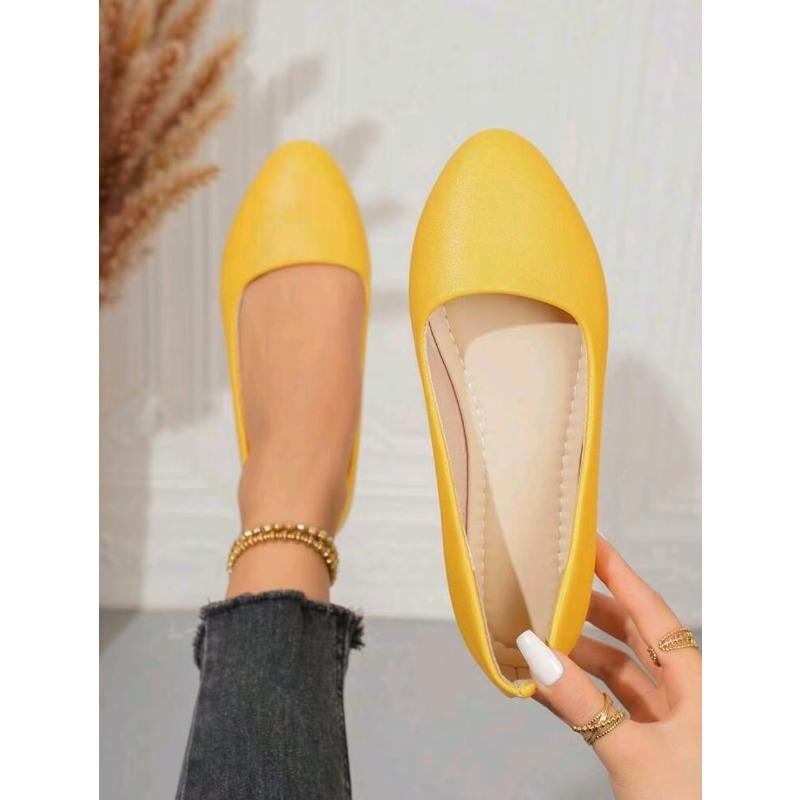 Scarpe casual da donna a punta, a punta piatta, con tacco basso, nuovo stile
