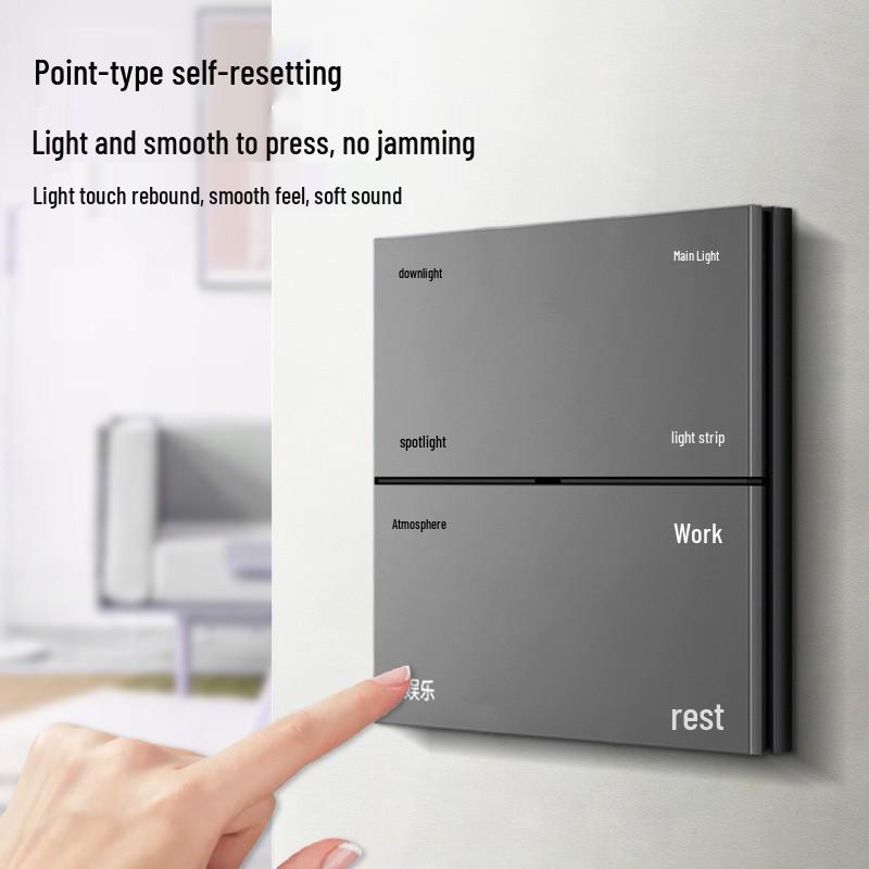 Graffiti Zigbee 8-Key Smart Scene Switch with Alexa & Google Voice Control Skin-like PC, White