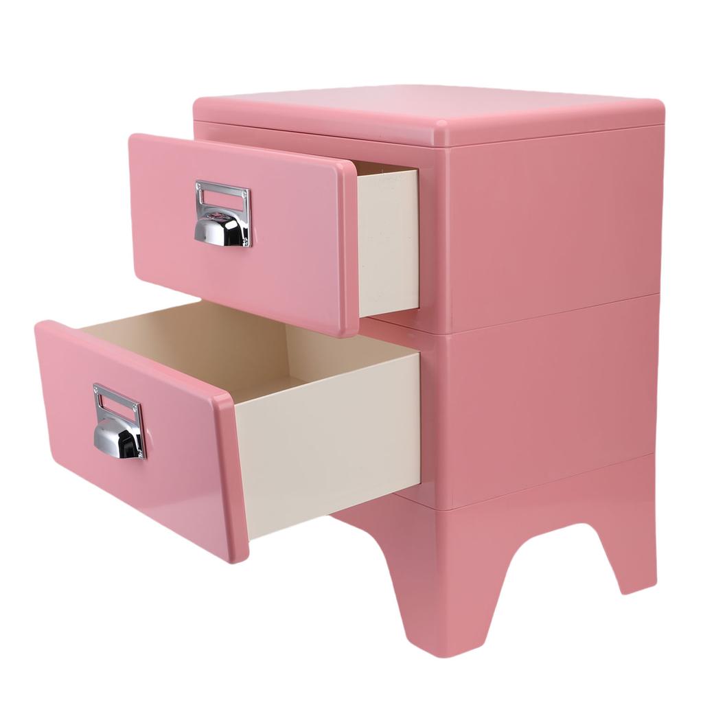 Nightstand Creative Vintage Bedside Table with 2 Storage Drawers for Bedroom Living Room Sofa