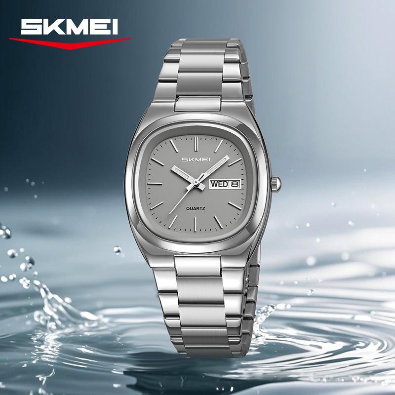 SKMEI Elegant Women Wristwatch Waterproof Luminous Calendar Ladies Watch Square Stainless Steel Quartz Women's Watches