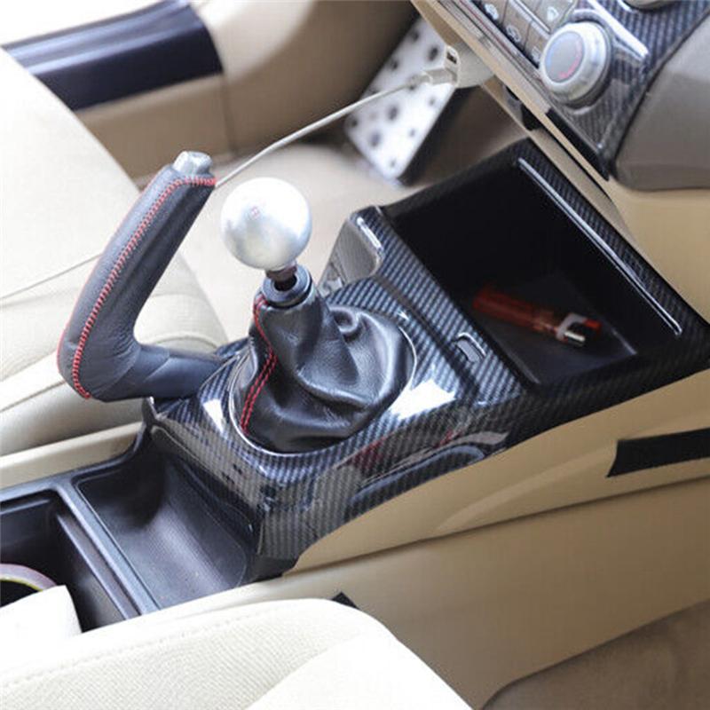 Carbon Fiber Central Console Handbrake Cover Strip Trim For Honda Civic 2006-2011 Replacement