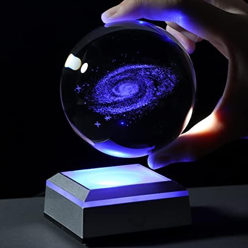 A popular gift for men, boyfriends, birthdays, wedding anniversaries, and more. This authentic K9 crystal LED bedside lamp features a space design and